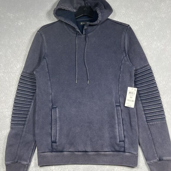 INC International Concepts Sweatshirt Men X-Small Gray Washed Long-Sleeve Hoodie - Picture 1 of 7